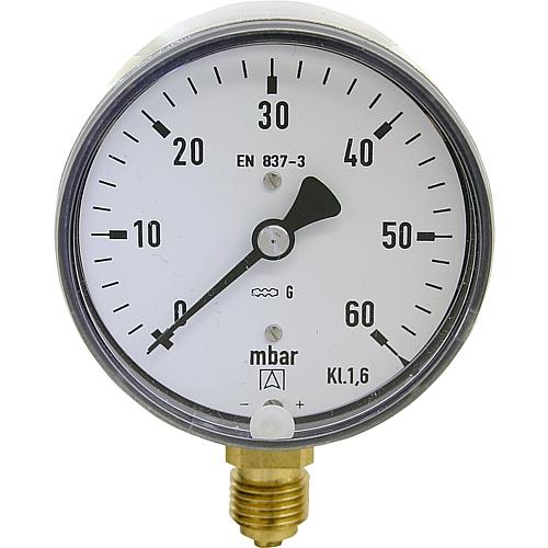 Kapselfeder-Manometer Edelstahl ø 63 mm, DN 8 (1/4