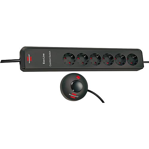 Steckdosenleiste 6-fach, Eco-Line Comfort Switch mit Fußschalter, Kindersicherung