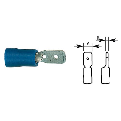 Flachstecker blau, halbisoliert