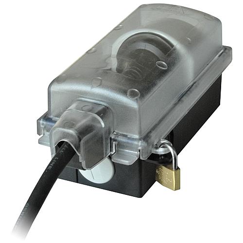 Abschließbare Außensteckdose für gerade Stecker
