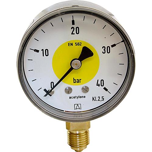 Rohrfeder-Manometer, Schweißtechnik, ø 63 mm, DN 8 (1/4