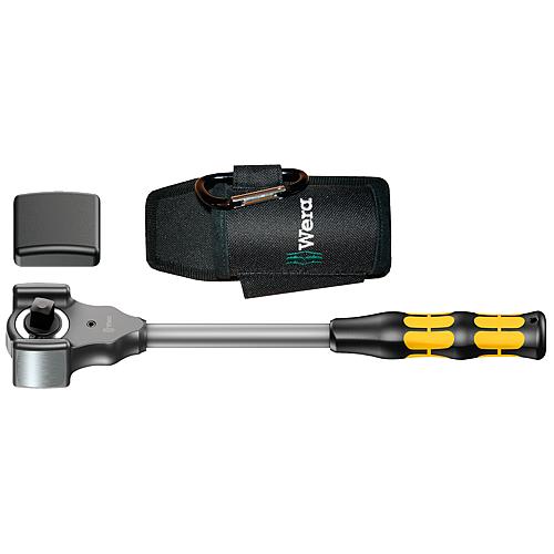 Koloss Schwerlastknarre 1/2", mit Hammerfunktion, Set mit Schonaufsätzen und Halfter mit Karabinerhaken