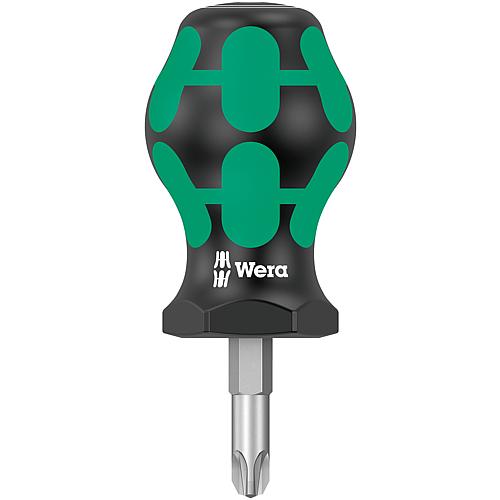 Pozidriv-Schraubendreher Stubby WERA Kraftform Plus-Serie 300, Klinge rund 25 mm