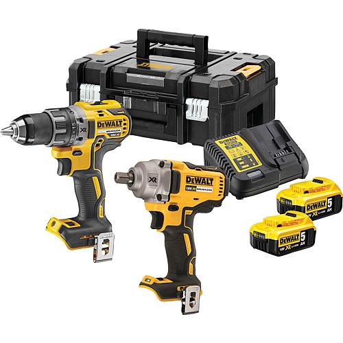 Akku-Set, 18 V, 2-teilig + 2 x 5,0 Ah Akkus, 1 x Ladegerät und 2 x Transportkoffer