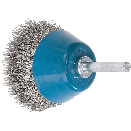 Flächenbürsten mit Stahldraht und ø 6 mm Schaft, Edelstahldraht