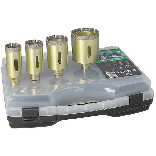 Fliesenbohrkronen-Set für Fliesen-Bohrgerät (80 096 70), 4-teilig für Fliesen, Naturstein und Keramik