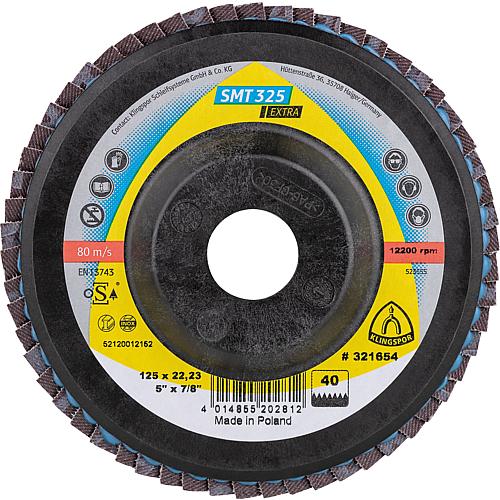 Lamellenschleifteller SMT 325 EXTRA, gerade, für Edelstahl, Stahl