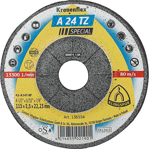 Trennscheibe Kronenflex® A 24 TZ SPECIAL, gekröpft, für Edelstahl, Stahl, Guss