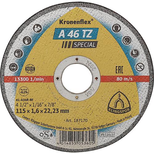 Trennscheibe Kronenflex® INOX A 46 TZ SPECIAL, gerade, für Edelstahl, Stahl