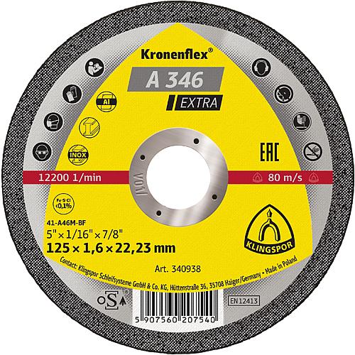 Trennscheibe Kronenflex® A 346 EXTRA, gerade, für Edelstahl, Stahl, Aluminium