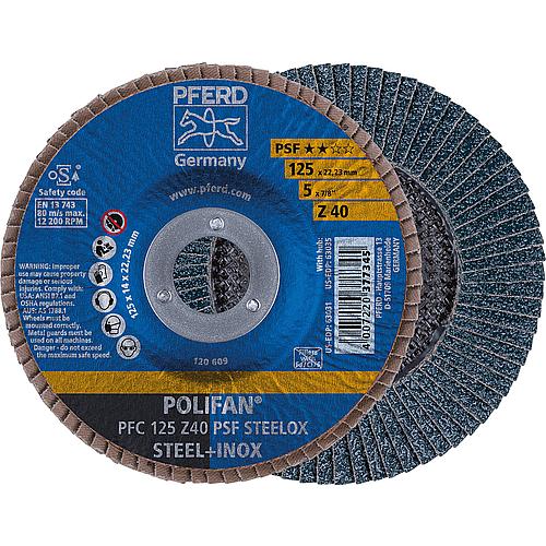 Lamellenschleifteller Polifan Universal-Linie Z PSF, gekröpft, für Edelstahl (INOX), Stahl