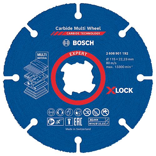 Trennscheibe EXPERT Multiwheel, CARBIDE TECHNOLOGY, für Holz, Holz mit Nägeln, Spanplatten, Sperrholz, Presschichtholz, MDF-Platte beschichtet und unbeschichtet, Kupfer, Laminat-Fußbodenpaneele, Polyamid, gerade