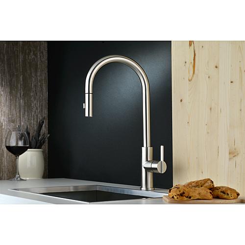 Spültischmischer Inox Ezroni, mit herausziehbarer Geschirrbrause