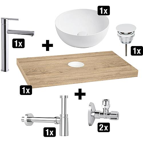 Aktionspaket Badmöbelkonsole Blata Asteiche