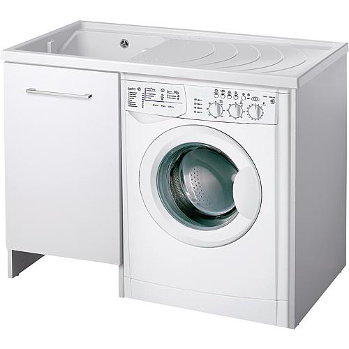 Waschtrog mit Waschmaschinenunterschrank und Tür
