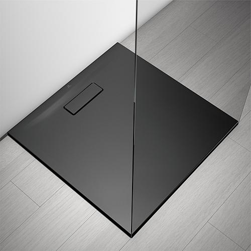 Duschwanne Ultra Flat Quadrat, schwarz