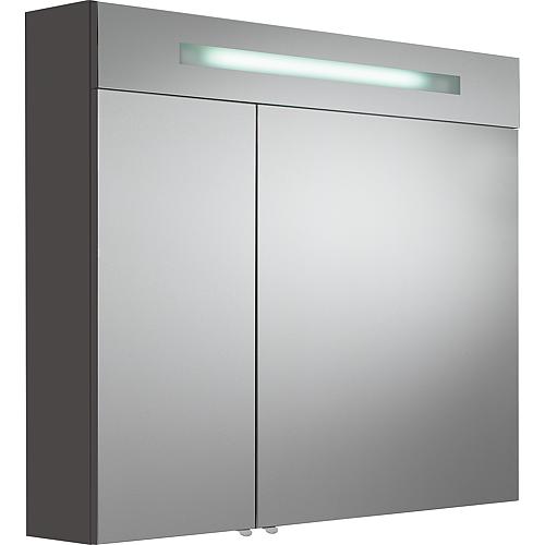 Spiegelschrank mit beleuchteter LED-Zierblende, 900 mm Breite