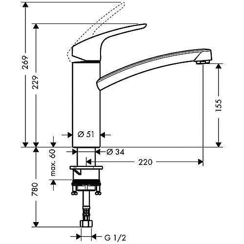 Spültischmischer Focus