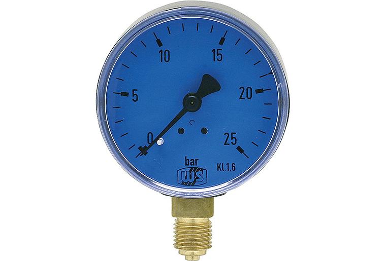 Öldruckmanometer ohne Glyzerin- dämpfung 0-25bar 63 mm 1/4" unten