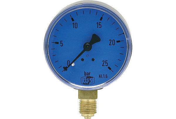 Öldruckmanometer ohne Glyzerin- dämpfung 0-25bar 63 mm 1/4" unten