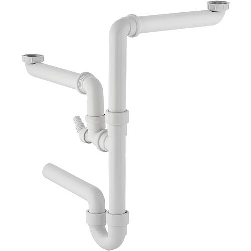 Doppelspülensiphon Geberit 1 1/2" DN50 inkl. Schlauchtülle Ø 19-23 mm