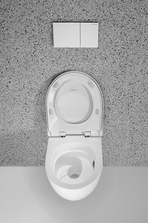 Combi-Pack Geberit Acanto Wand-Tiefspül-WC, weiß, spülrandlos WC-Sitz Softclose, QuickRelease, TurboFlush, KeraTect