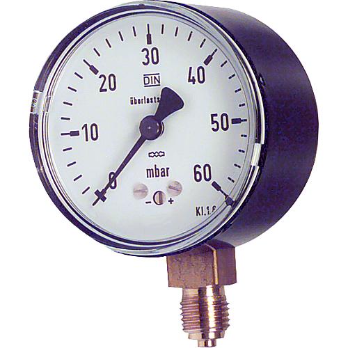Kapselfeder-Manometer Edelstahl ø 63 mm, DN 8 (1/4") radial