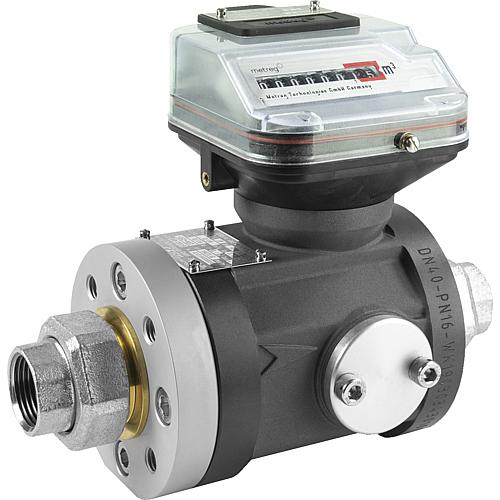 Gas-Durchflussmengenzähler (Quantometer) mit Rohrverschraubung