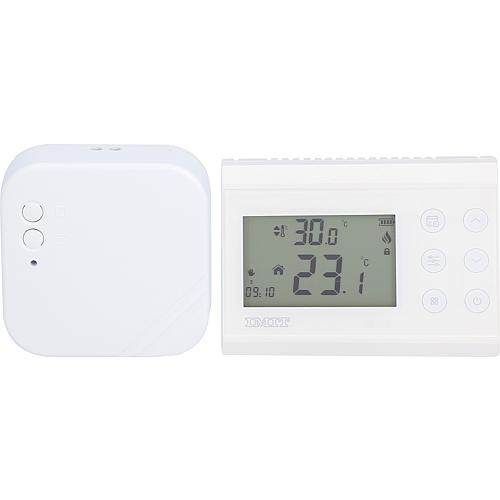 Funkuhrenraumthermostat Digital Silver Typ CR/RF