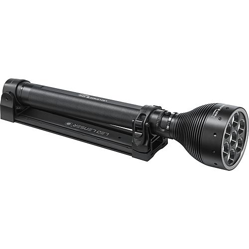 LED-Akku-Taschenlampe X21R Li-Ion, IPX4, Aluminiumgehäuse mit Wandhalterung