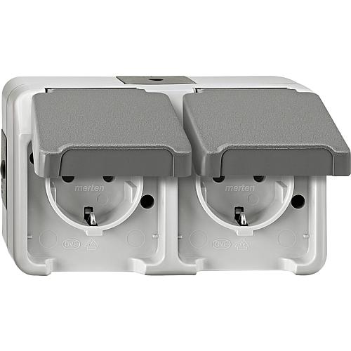 Schuko-Steckdose 2-fach waagrecht Aquastar