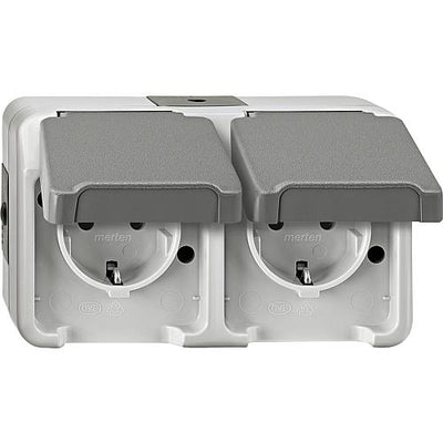 Schuko-Steckdose 2-fach waagrecht Aquastar