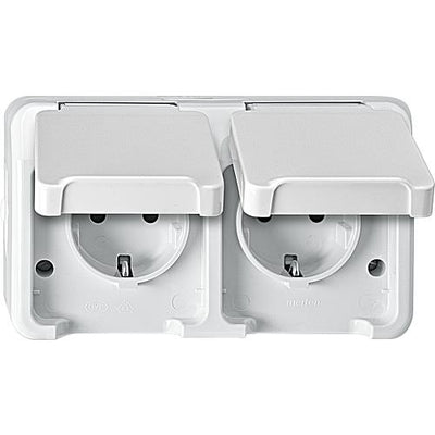 Schuko-Steckdose 2-fach waagrecht Aquastar