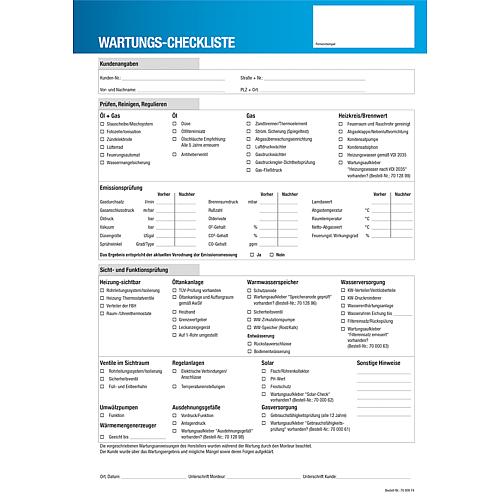 Wartungs-Checkliste