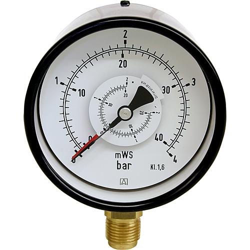 Differenzdruck-Manometer ø 100 mm, 2x DN 15 (1/2") radial