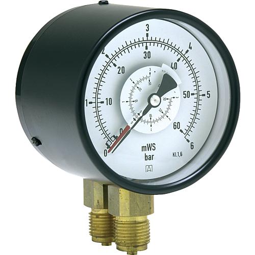 Differenzdruck-Manometer ø 100 mm, 2x DN 15 (1/2") radial