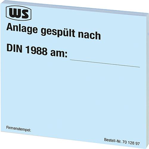 Wartungsaufkleber "Spülen Leitungsanlage nach DIN 1988"
