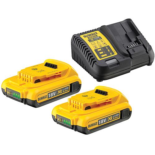 Akku-Set 18 V, 2 x 2,0 Ah Li-Ion Akkus + 1 x Ladegerät