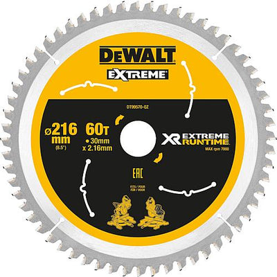 Kreissägeblatt DeWalt, XR Extreme Runtime, ø 216 x 30 mm