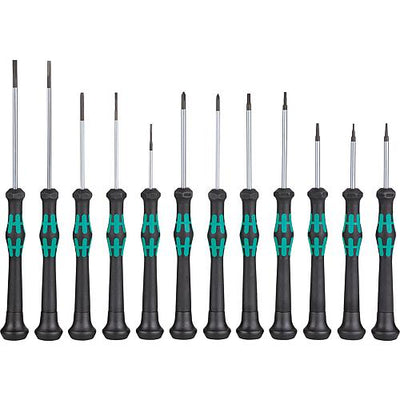 Wera Schraubendreher-Set Elektronik Kraftform Micro Schlitz/Phillips/Torx®/Innensechskant, 12-teilig