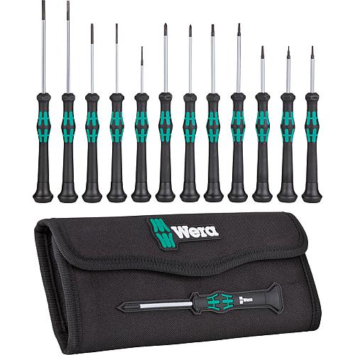 Wera Schraubendreher-Set Elektronik Kraftform Micro Schlitz/Phillips/Torx®/Innensechskant, 12-teilig