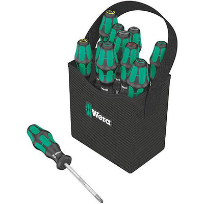 Schraubendreher-Set WERA 11-teilig in Werkzeugköcher Wera2go4