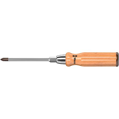 Phillips Schraubendreher Serie Holz mit Lederkappe, Black Point Spitze, Klinge rund