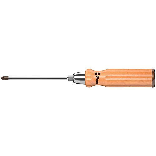Phillips Schraubendreher Serie Holz mit Lederkappe, Black Point Spitze, Klinge rund