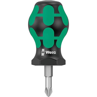 Pozidriv-Schraubendreher Stubby WERA Kraftform Plus-Serie 300, Klinge rund 25 mm