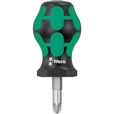 Pozidriv-Schraubendreher Stubby WERA Kraftform Plus-Serie 300, Klinge rund 25 mm