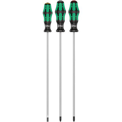 Schraubendreher-Satz WERA Kraftform Plus Serie 300, 3-teilig, Schlitz, Phillips, Pozidriv, lange Ausführung