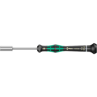 Steckschlüssel-Außensechskant Schraubendreher WERA Elektroniker Serie Micro, Klinge rund, Black Point Spitze