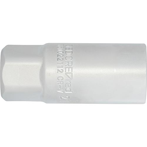Zündkerzeneinsatz 1/2" 6-kant mit Vierkantantrieb, 21 mm