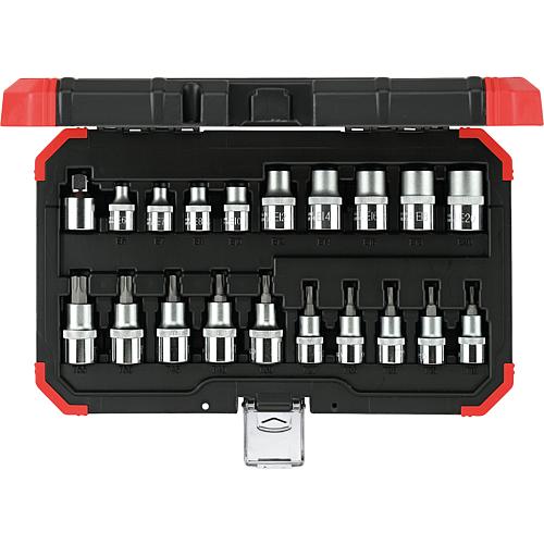 Steckschlüssel-Satz 3/8" + 1/2" Torx®, 20-teilig